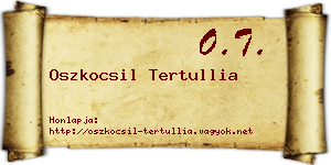 Oszkocsil Tertullia névjegykártya